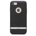 MOSHI-IGLAZEANAPAIP7NOIR - Coque Moshi iPhone 7 iGlaze Napa cuir véritable Onyx Black