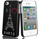MUBKC0465 - Coque Muvit noire I Love Paris pour iPhone 4S et 4