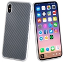 MUBKC0949-IPX - Muvit Coque iPhone X/Xs souple texture carbone translucide