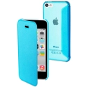 MUEAF0084-IP5C - Etui Muvit Folio iPhone 5c bleu rabat latéral ultra fin