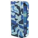 MUFOLIOS4-CAMBLEU - Etui folio camouflage bleu pour Samsung Galaxy S4 i9500