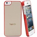 TWITCHCOVIP5BEIROU - Coque rigide Twitch pour iphone 5 et 5s beige et rouge