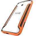 NILLKBUMPORANGHTCE8 - Protection Bumper Nillkin semi-rigide Noir et Orange HTC E8