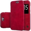 NILLKFOLIOQINA9ROUGE - Etui à rabat Nillkin Qin pour HTC One-A9 coloris rouge avec fenêtre visualisation