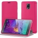 PIPILUNOTE4ROSE - Etui Folio Premium Pipilu pour Galaxy Note 4 coloris rose avec rabat articulé fonction stand