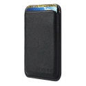 PORTECARTE-NOIR - Porte cartes magnétique MagSafe en cuir noir pour iPhone 12/13