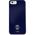 PURO_IP5SKULLBLEU - Coque arrière Puro bleu et doré skull pour iPhone 5