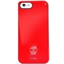 PURO_IP5SKULLROU - Coque arrière Puro rouge et doré skull pour iPhone 5