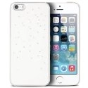 QDOSNIGHTLIFE-IP5-BL - Coque rigide QDOS Night Life glossy blanc avec pluie de strass Swarovski iPhone 5s