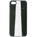 RACINGBLANCIP5 - Coque arrière carbone et cuir blanc  Apple iPhone 5