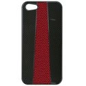 RACINGROUGEIP5 - Coque arrière carbone et cuir rouge Apple iPhone 5s