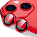 RINGLENS-IP13ROUGE - Vitre protection appareil photo iPhone 13 / 13 Mini verre avec anneau aluminium rouge