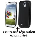 SCREENCARENO-S4 - Housse Coque minigel noir glossy et screen care pour Samsung Galaxy S4 i9500