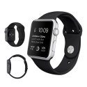 SILIWATCH42NOIR - Bracelet de montre souple et résistant noir pour Apple Watch de 42 mm