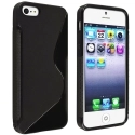 SLINE-IP5S-NOIR - Coque souple iPhone SE et 5s SLine coloris noir enveloppantes cotés anti-glisse