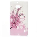 SOFTYFLOW01LUM930 - Coque souple en gel motif fleurs fond blanc pour Nokia Lumia 930
