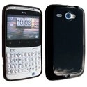 SOFTYGLOSS-CHACHA-NO - Housse Softygel noire Glossy pour HTC Chacha