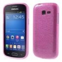 SOFTYMETALS7390ROSE - Coque souple en gel rose effet métallisé pour Samsung Galaxy Trend-Lite S7390