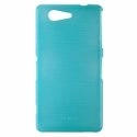 SOFTYMETALZ3COMPBLEU - Housse gel effet métallisé pour Sony Xperia Z3-Compact coloris Bleu aspect métal