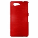 SOFTYMETALZ3COMPROUGE - Housse gel effet métallisé pour Sony Xperia Z3-Compact coloris Rouge aspect métal
