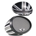 SPEAKMINIUKNOIR - Enceinte sans fil bluetooth NFC Boombox Mini motif UK rétroviseur