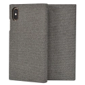 SSFLS0008-IPXSMAXGRIS - Etui iPhone XS MAX SoSeven Premium Gentleman Book Case Fabric gris