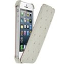 STCFLIPBLINGIP5BLA - Etui rabat roma bling bling blanc iPhone 5 et 5S