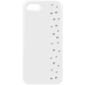 SWCOVIP4BLANCPLUIE - Coque Crystal Swarovski pour iPhone 4 et 4s blanc glossy avec pluie de strass