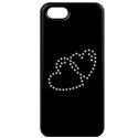 SWCOVIP4DOUBLECOEURS - Coque Crystal Swarovski pour iPhone 4 et 4s noire glossy avec coeurs liés