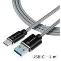 TACT-ROPE-USBAC-1M - Câble USB-A vers USB-C Ultra robuste en kevlar 1 mètre