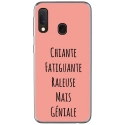 TPU0A40GENIALEROSE - Coque souple pour Samsung Galaxy A40 avec impression Motifs Chiante mais Géniale rose