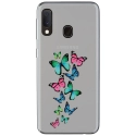 TPU0A40PAPILLONS - Coque souple pour Samsung Galaxy A40 avec impression Motifs papillons colorés