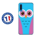 TPU0A50CHOUETTE3 - Coque souple pour Samsung Galaxy A50 avec impression Motifs chouette bleue et rose