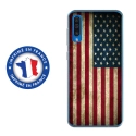 TPU0A50DRAPUSAVINTAGE - Coque souple pour Samsung Galaxy A50 avec impression Motifs drapeau USA vintage