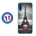 TPU0A50PARIS2CV - Coque souple pour Samsung Galaxy A50 avec impression Motifs Paris et 2CV rouge