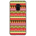 TPU0A8PLUS18AZTEQUEJAUROU - Coque souple pour Samsung Galaxy A8-Plus 2018 avec impression Motifs aztèque jaune et rouge