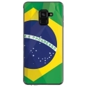 TPU0A8PLUS18DRAPBRESIL - Coque souple pour Samsung Galaxy A8-Plus 2018 avec impression Motifs drapeau du Brésil