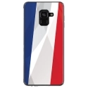TPU0A8PLUS18DRAPFRANCE - Coque souple pour Samsung Galaxy A8-Plus 2018 avec impression Motifs drapeau de la France
