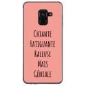 TPU0A8PLUS18GENIALEROSE - Coque souple pour Samsung Galaxy A8-Plus 2018 avec impression Motifs Chiante mais Géniale rose