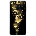 TPU0A8PLUS18PAPILLONSDORES - Coque souple pour Samsung Galaxy A8-Plus 2018 avec impression Motifs papillons dorés