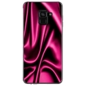 TPU0A8PLUS18SOIEROSE - Coque souple pour Samsung Galaxy A8-Plus 2018 avec impression Motifs soie drapée rose