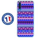 TPU0GALA70AZTEQUEBLEUVIO - Coque souple pour Samsung Galaxy A70 avec impression Motifs aztèque bleu et violet