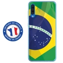 TPU0GALA70DRAPBRESIL - Coque souple pour Samsung Galaxy A70 avec impression Motifs drapeau du Brésil
