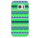 TPU0GALS7AZTEQUEBLEUVER - Coque souple pour Samsung Galaxy S7 SM-G930 avec impression Motifs aztèque bleu et vert