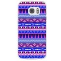TPU0GALS7AZTEQUEBLEUVIO - Coque souple pour Samsung Galaxy S7 SM-G930 avec impression Motifs aztèque bleu et violet
