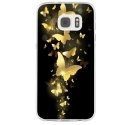 TPU0GALS7PAPILLONSDORES - Coque souple pour Samsung Galaxy S7 SM-G930 avec impression Motifs papillons dorés