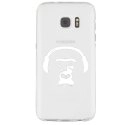 TPU0GALS7SINGECASQ - Coque souple pour Samsung Galaxy S7 SM-G930 avec impression Motifs singe avec son casque