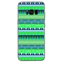 TPU0GALS8PLUSAZTEQUEBLEUVER - Coque souple pour Samsung Galaxy S8 Plus avec impression Motifs aztèque bleu et vert