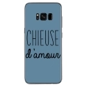 TPU0GALS8PLUSCHIEUSEBLEU - Coque souple pour Samsung Galaxy S8 Plus avec impression Motifs Chieuse d'Amour bleu