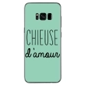 TPU0GALS8PLUSCHIEUSETURQUOISE - Coque souple pour Samsung Galaxy S8 Plus avec impression Motifs Chieuse d'Amour turquoise